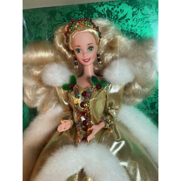 Happy Holidays 1994 Barbie Doll New In Box Slight Damage - Picture 2 of 11